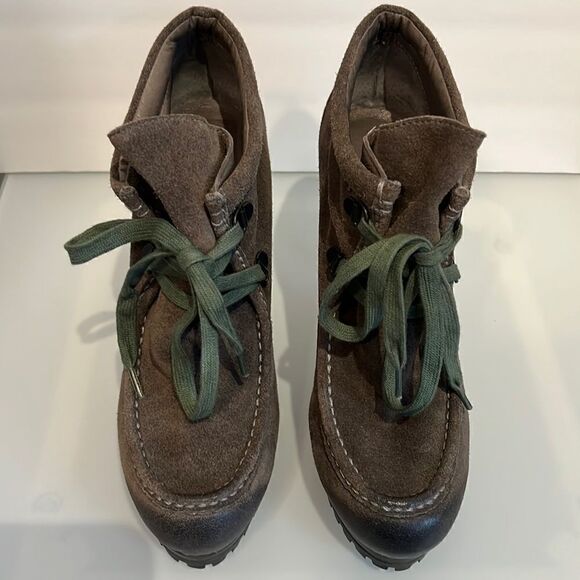 ASH Green Suede Lace Up High Heel Booties Size‎ 39 EU/ 8 US - Picture 3 of 14